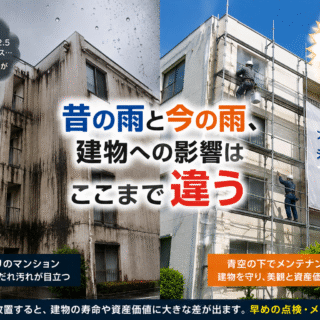 昔の雨と現代の雨はこんなに違う！過去最大級の汚れが屋根・外壁を襲う今、見直したいマンションメンテナンス